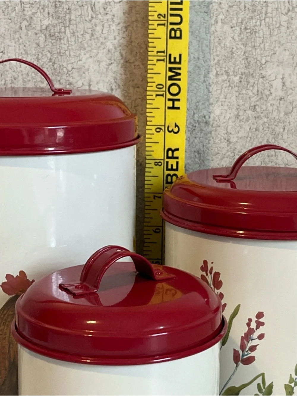Paula Deen Garden Rooster Tin Canister Set of 3 Beige Pantry New No Packaging - Picture 6 of 8